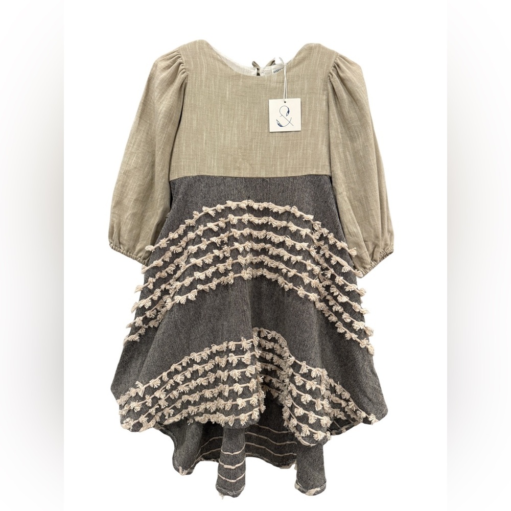 Poppet & Fox Boho High-Low Tassel Band Artisan Dress NWT Girls 10